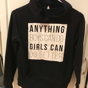 Girls black sweatshirt with hood